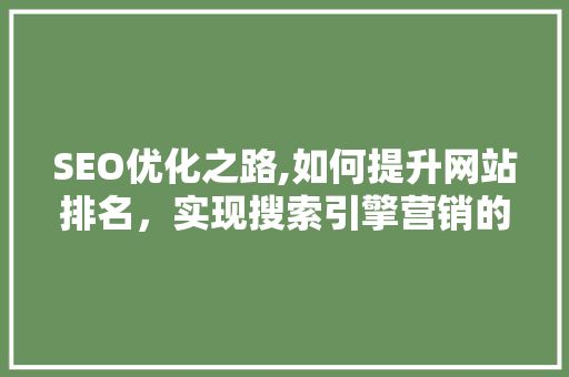 SEO优化之路,如何提升网站排名，实现搜索引擎营销的突破