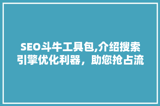SEO斗牛工具包,介绍搜索引擎优化利器，助您抢占流量高地 百度SEO