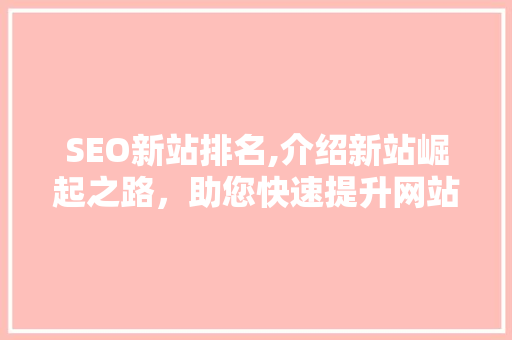 SEO新站排名,介绍新站崛起之路，助您快速提升网站权重 百度SEO