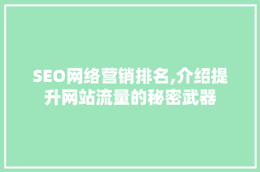SEO网络营销排名,介绍提升网站流量的秘密武器