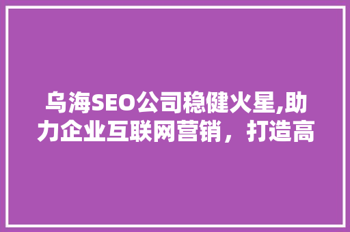 乌海SEO公司稳健火星,助力企业互联网营销，打造高效网络品牌