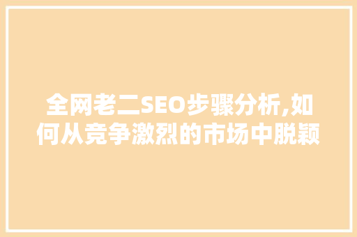 全网老二SEO步骤分析,如何从竞争激烈的市场中脱颖而出 必应SEO