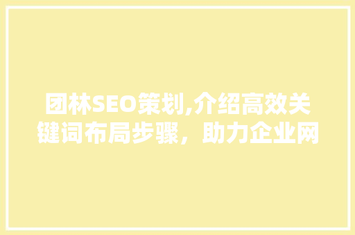 团林SEO策划,介绍高效关键词布局步骤，助力企业网站优化