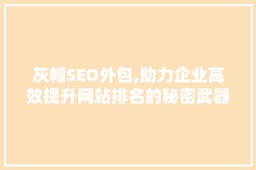 灰帽SEO外包,助力企业高效提升网站排名的秘密武器