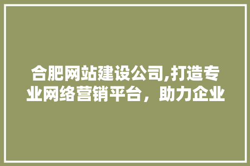 合肥网站建设公司,打造专业网络营销平台，助力企业腾飞 搜狗SEO