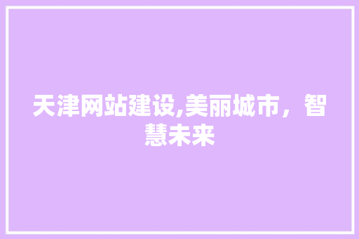 天津网站建设,美丽城市，智慧未来 必应SEO