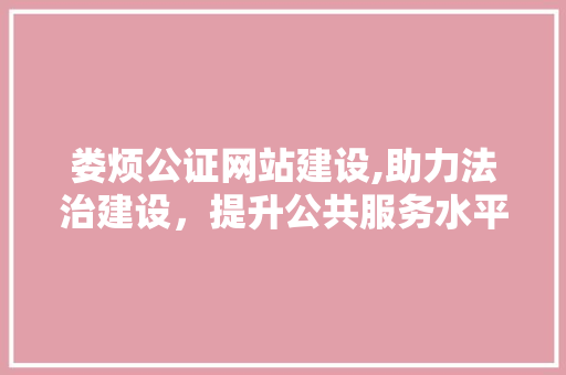 娄烦公证网站建设,助力法治建设，提升公共服务水平 神马SEO