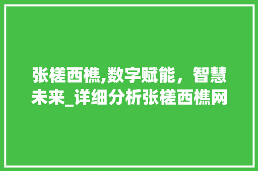 张槎西樵,数字赋能，智慧未来_详细分析张槎西樵网站建设新篇章 神马SEO