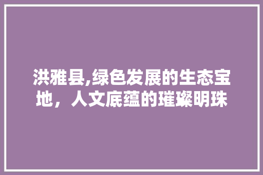 洪雅县,绿色发展的生态宝地，人文底蕴的璀璨明珠 神马SEO