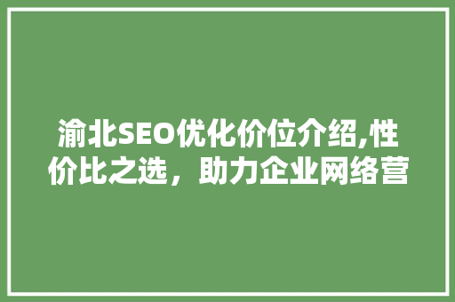 渝北SEO优化价位介绍,性价比之选，助力企业网络营销