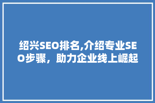 绍兴SEO排名,介绍专业SEO步骤，助力企业线上崛起