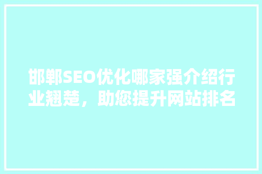 邯郸SEO优化哪家强介绍行业翘楚，助您提升网站排名 GoogleSEO