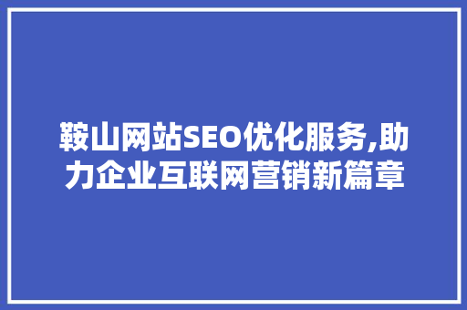鞍山网站SEO优化服务,助力企业互联网营销新篇章 GoogleSEO