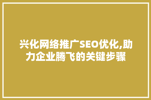 兴化网络推广SEO优化,助力企业腾飞的关键步骤 必应SEO