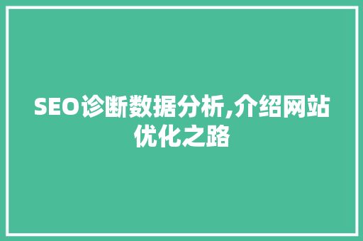 SEO诊断数据分析,介绍网站优化之路 百度SEO