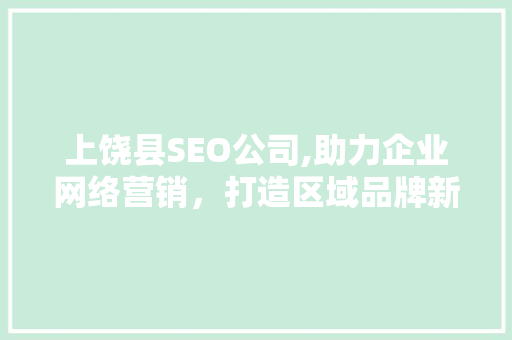 上饶县SEO公司,助力企业网络营销，打造区域品牌新高度 神马SEO
