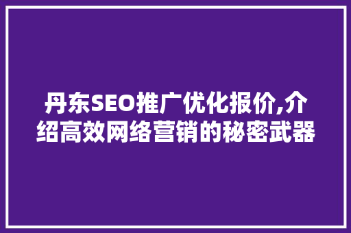 丹东SEO推广优化报价,介绍高效网络营销的秘密武器 百度SEO