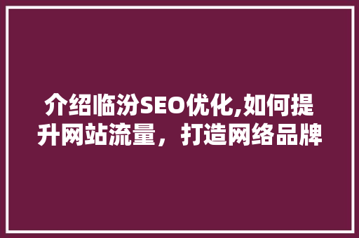 介绍临汾SEO优化,如何提升网站流量，打造网络品牌新高度