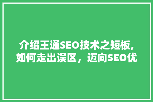 介绍王通SEO技术之短板,如何走出误区，迈向SEO优化新境界 必应SEO