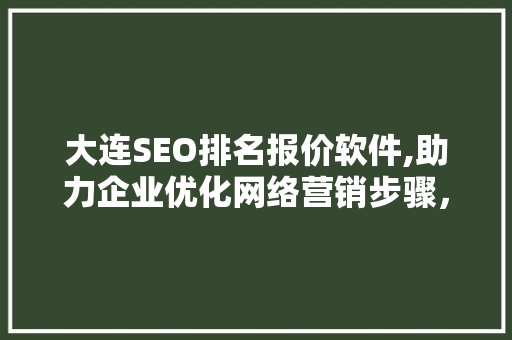 大连SEO排名报价软件,助力企业优化网络营销步骤，提升品牌竞争力