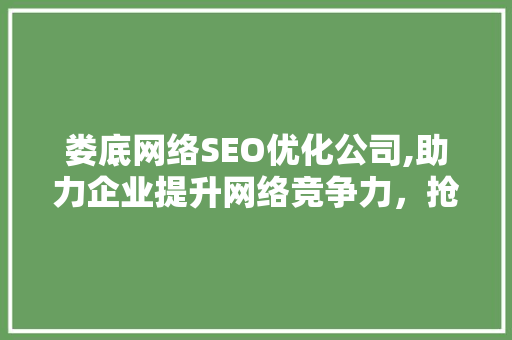娄底网络SEO优化公司,助力企业提升网络竞争力，抢占市场先机 神马SEO