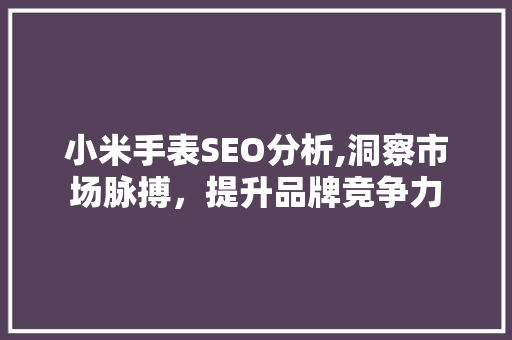 小米手表SEO分析,洞察市场脉搏，提升品牌竞争力