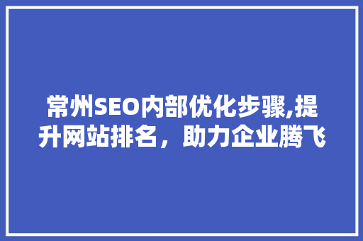 常州SEO内部优化步骤,提升网站排名，助力企业腾飞 GoogleSEO