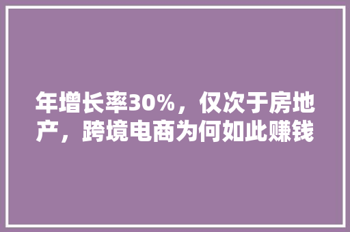 年增长率30%，仅次于房地产，跨境电商为何如此赚钱「做外贸为什么价格高呢」 年增长率30%，仅次于房地产，跨境电商为何如此赚钱「做外贸为什么价格高呢」 GoogleSEO