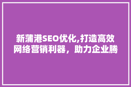 新蒲港SEO优化,打造高效网络营销利器，助力企业腾飞 必应SEO