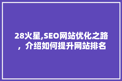28火星,SEO网站优化之路，介绍如何提升网站排名 必应SEO