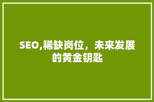 SEO,稀缺岗位，未来发展的黄金钥匙 必应SEO