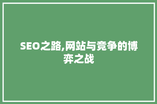 SEO之路,网站与竞争的博弈之战 百度SEO