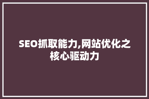 SEO抓取能力,网站优化之核心驱动力 必应SEO