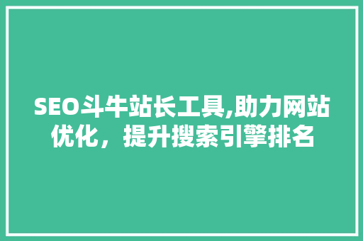 SEO斗牛站长工具,助力网站优化，提升搜索引擎排名 GoogleSEO