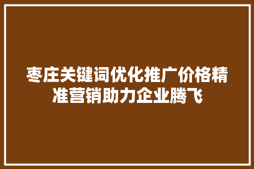 枣庄关键词优化推广价格精准营销助力企业腾飞 GoogleSEO