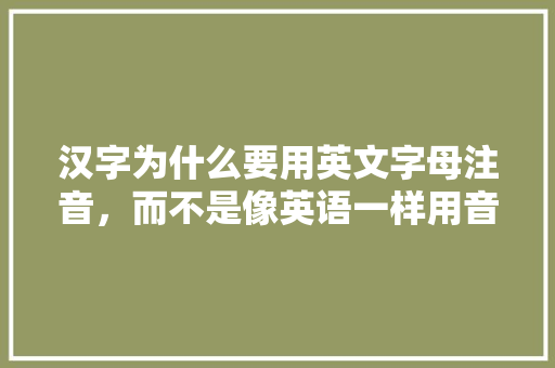 汉字为什么要用英文字母注音，而不是像英语一样用音标注音「误有几个音素」