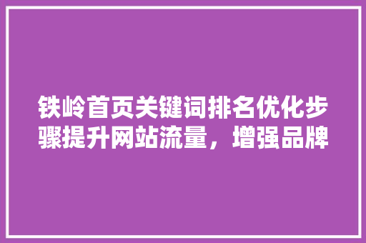 铁岭首页关键词排名优化步骤提升网站流量，增强品牌影响力 神马SEO