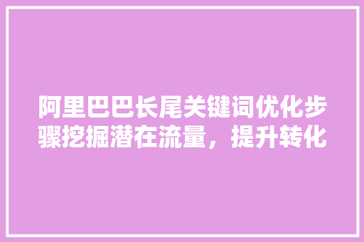 阿里巴巴长尾关键词优化步骤挖掘潜在流量，提升转化率 神马SEO