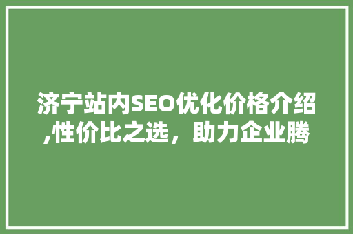 济宁站内SEO优化价格介绍,性价比之选，助力企业腾飞 必应SEO
