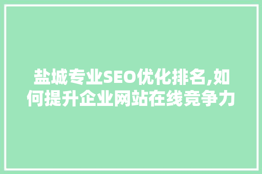 盐城专业SEO优化排名,如何提升企业网站在线竞争力
