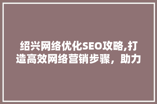 绍兴网络优化SEO攻略,打造高效网络营销步骤，助力企业腾飞