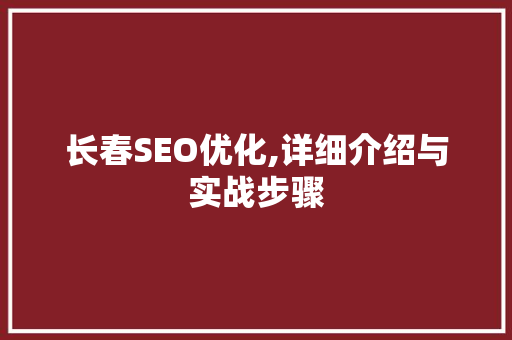 长春SEO优化,详细介绍与实战步骤 必应SEO