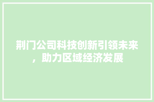 荆门公司科技创新引领未来，助力区域经济发展 搜狗SEO