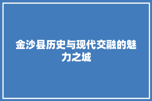 金沙县历史与现代交融的魅力之城