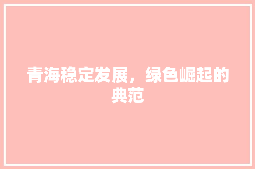 青海稳定发展，绿色崛起的典范 神马SEO