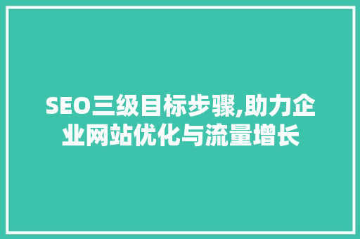 SEO三级目标步骤,助力企业网站优化与流量增长 神马SEO