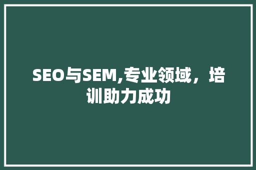 SEO与SEM,专业领域，培训助力成功 百度SEO