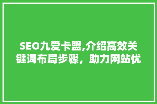 SEO九爱卡盟,介绍高效关键词布局步骤，助力网站优化升级 GoogleSEO