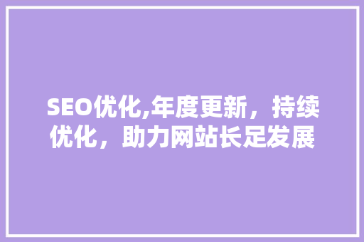 SEO优化,年度更新，持续优化，助力网站长足发展 GoogleSEO