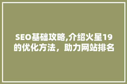 SEO基础攻略,介绍火星19的优化方法，助力网站排名飙升 必应SEO